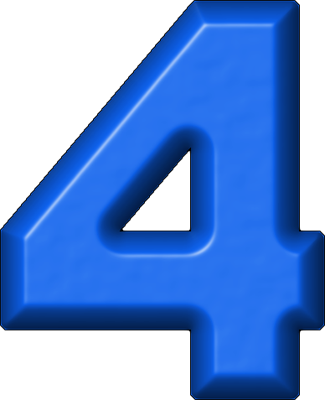 Presentation alphabets refrigerator magnet. 4 clipart blue number