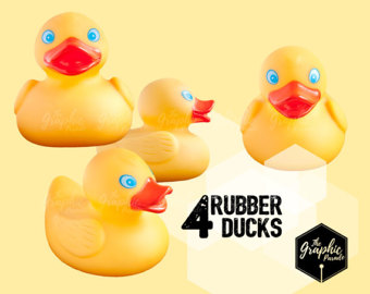 Rubber duck etsy photo. 4 clipart ducks