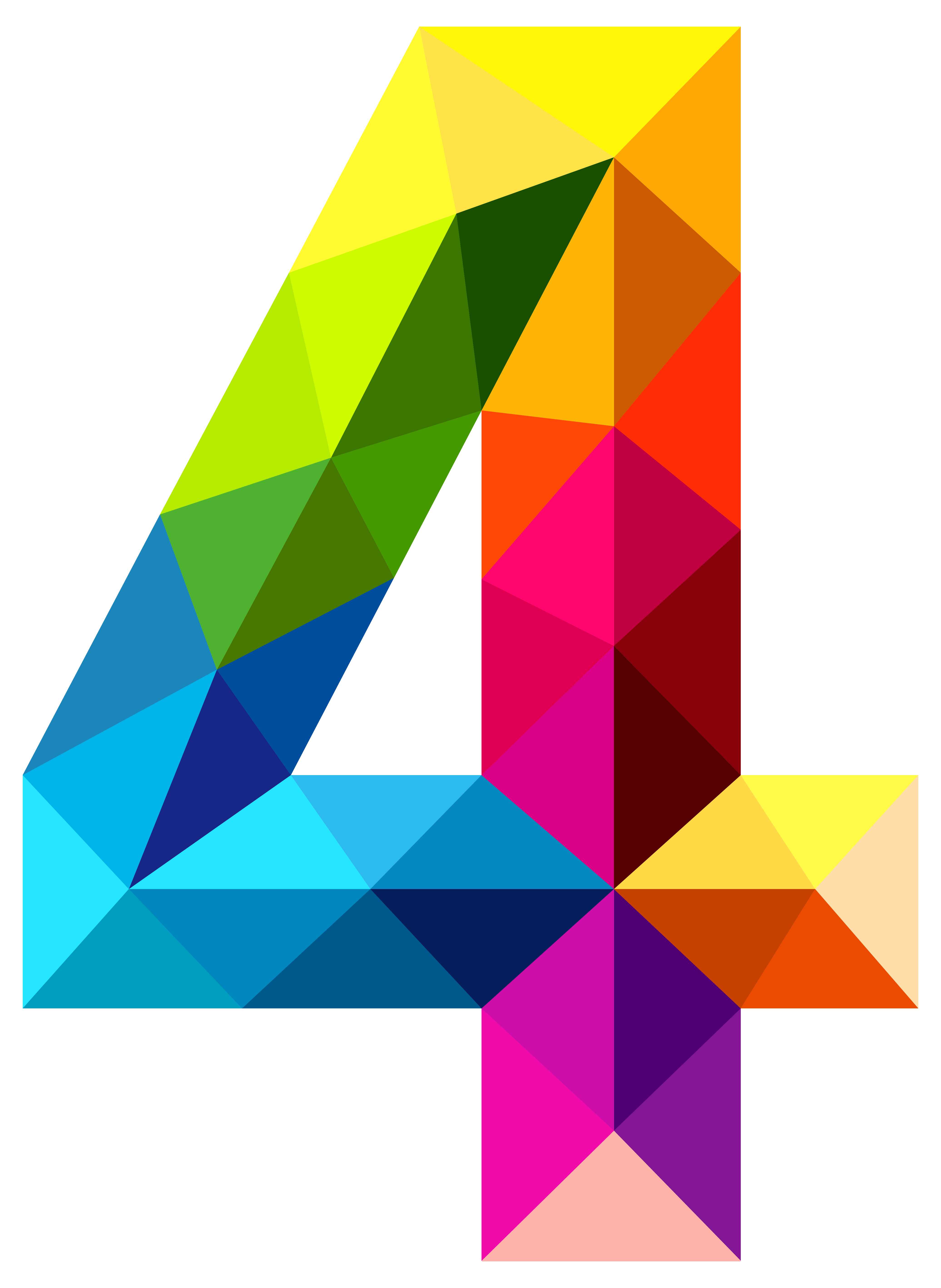 Clipart arrow colourful.  four triangles number