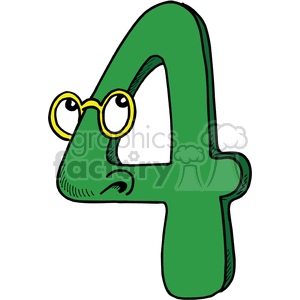 Number royalty free . 4 clipart green