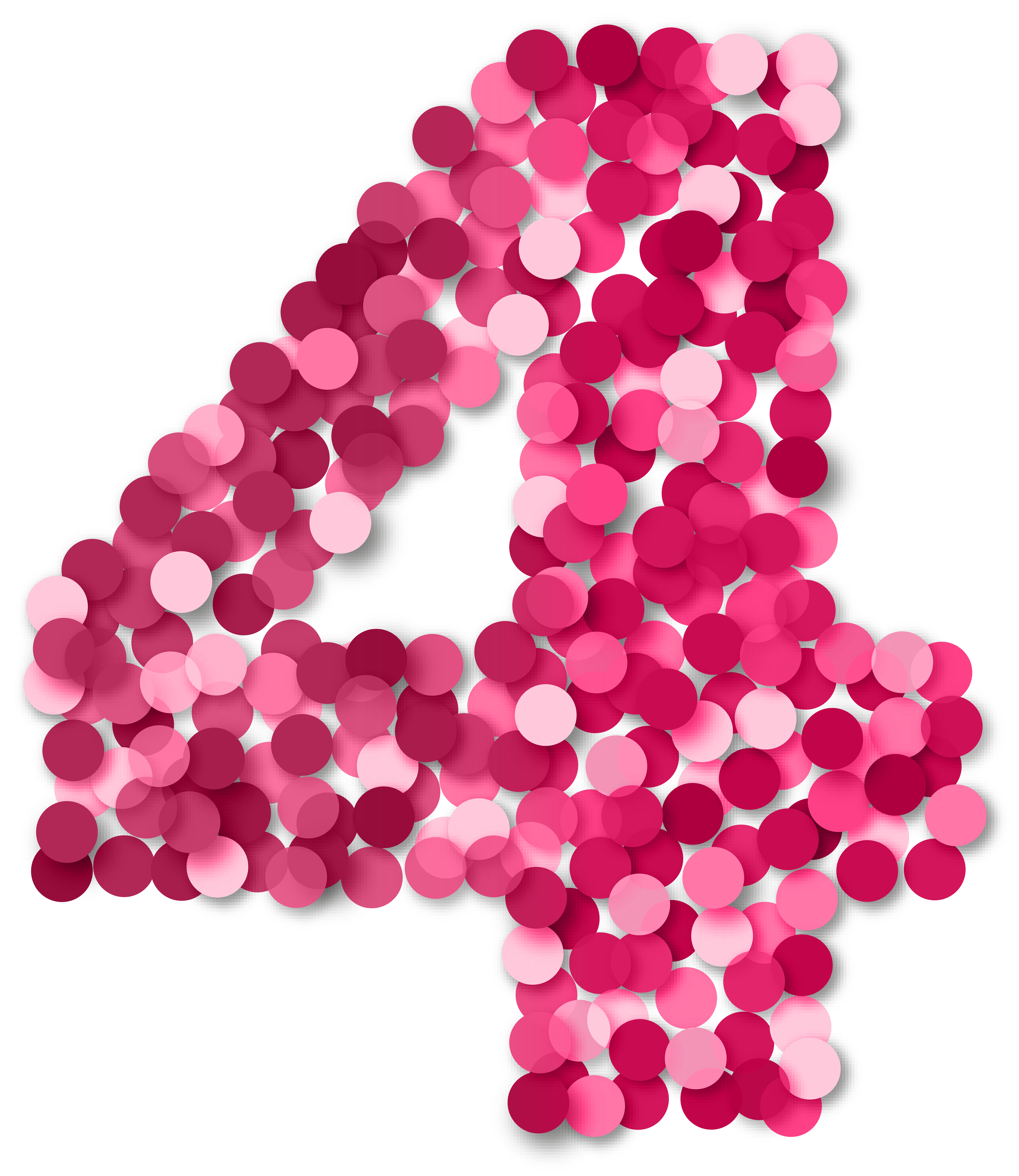 Four number png clip. 4 clipart pink