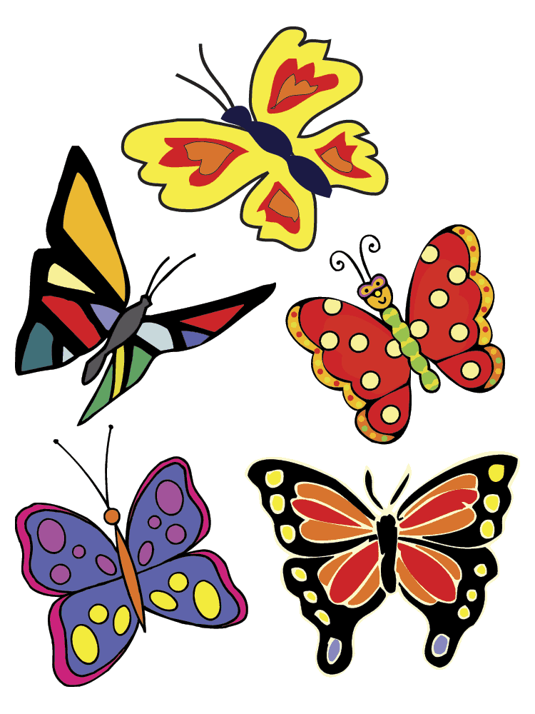 5 clipart butterfly