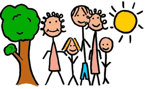 5 clipart family.  free stick figure