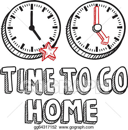 5 clipart home. Vector time to go