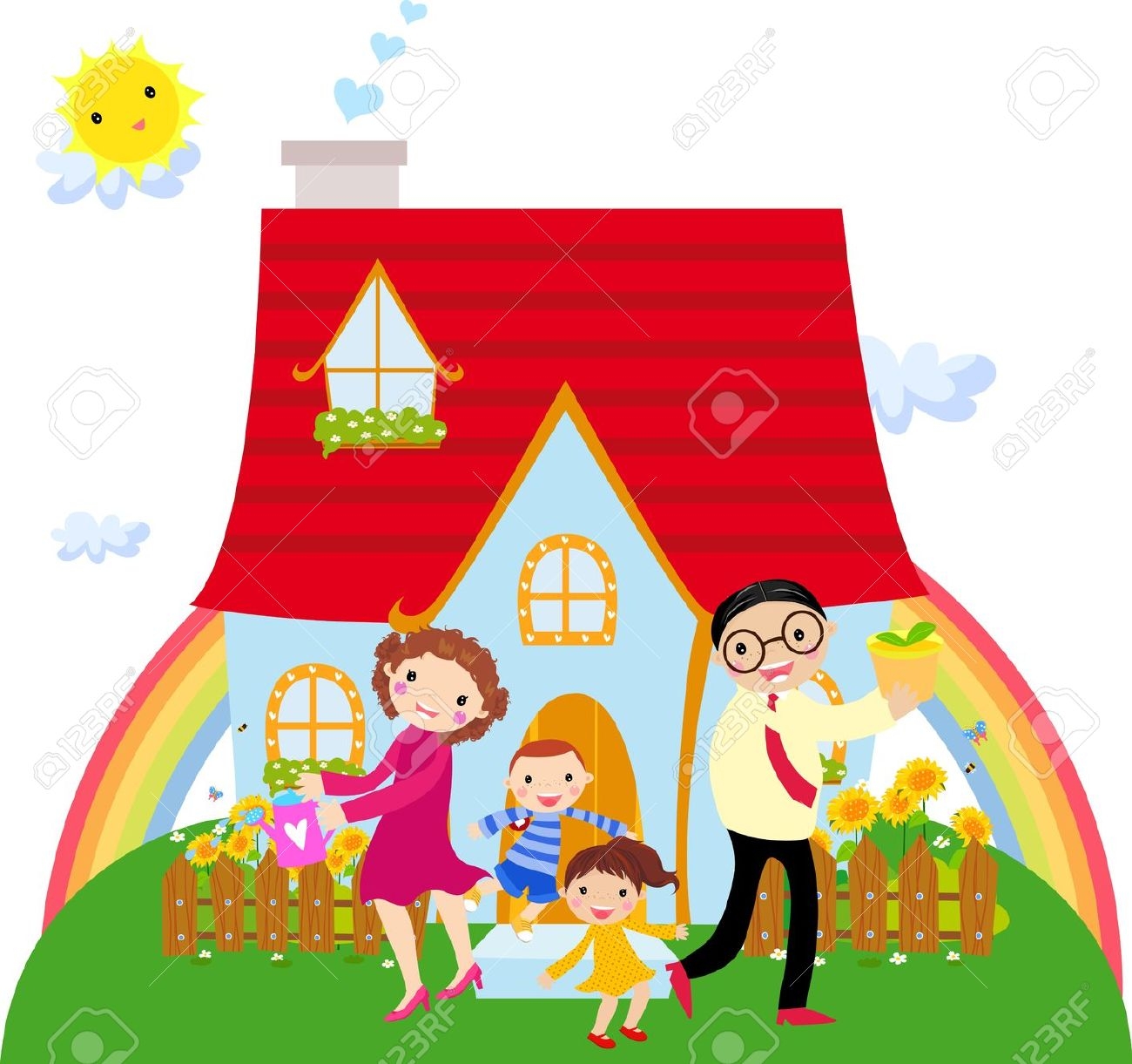 5 clipart home. And family station 