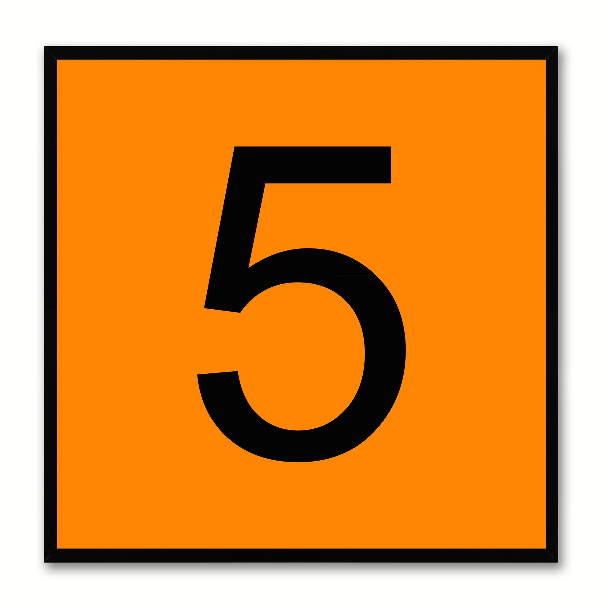 5 clipart orange number