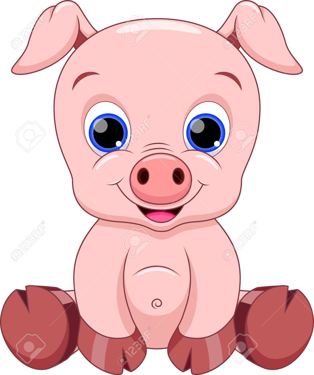 Cute baby cartoon royalty. 5 clipart pig