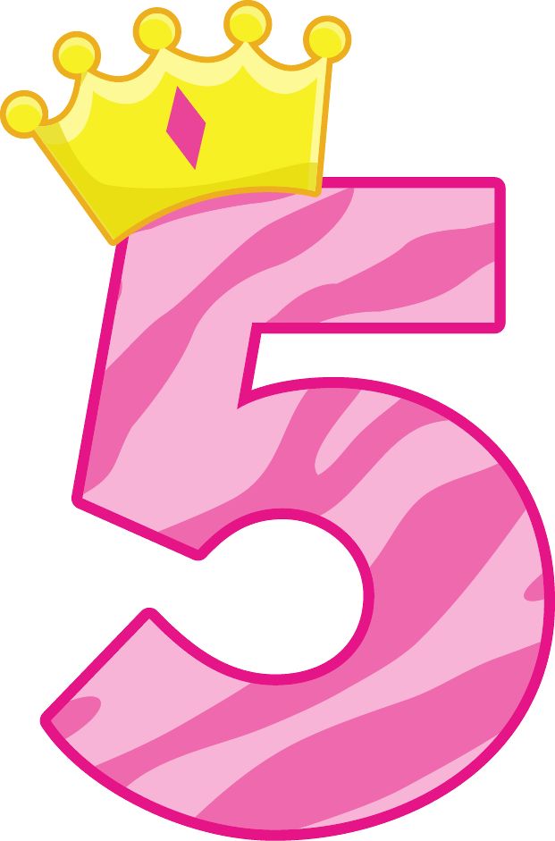  collection of number. 5 clipart pink