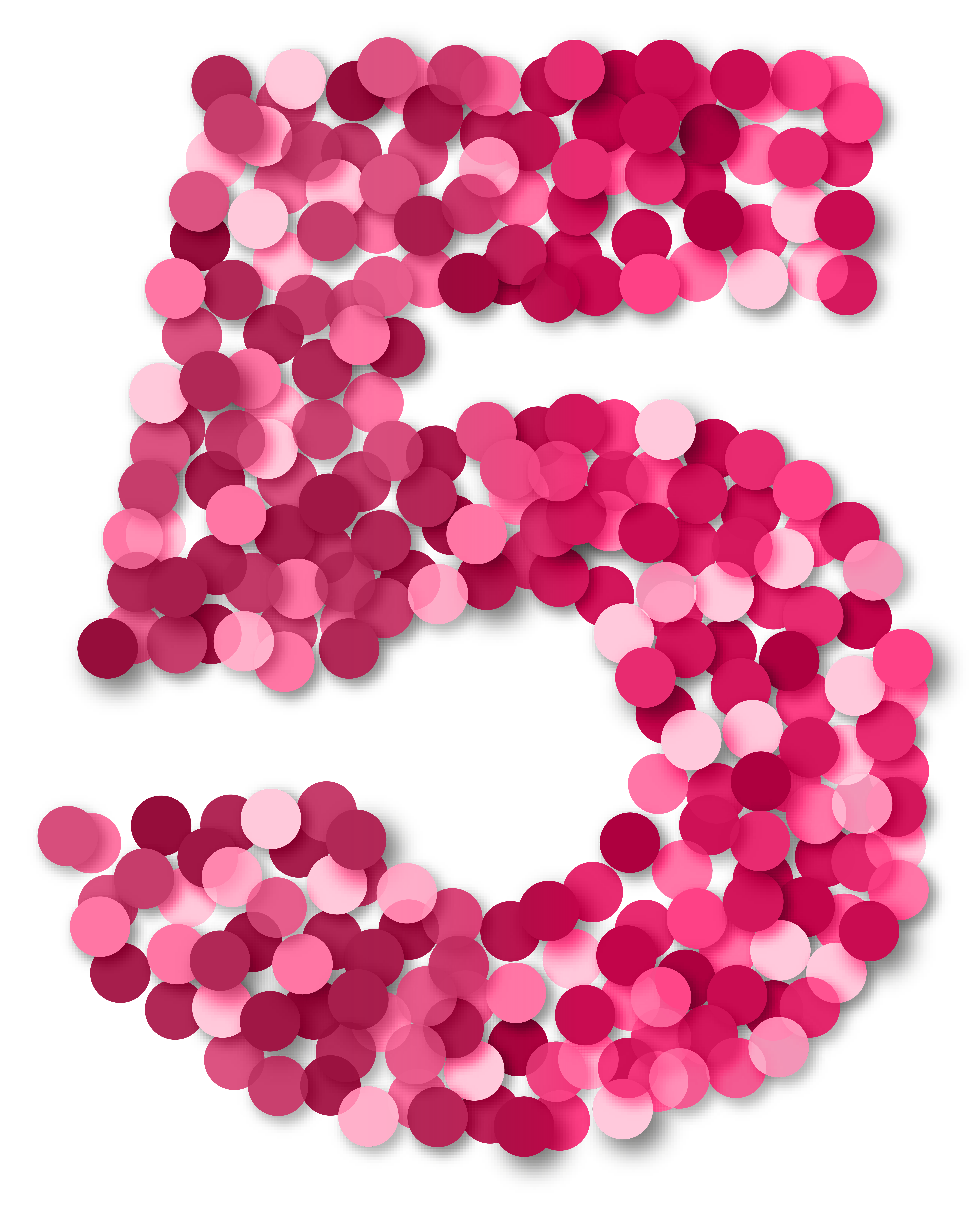 Clipart numbers pink. Five number png clip