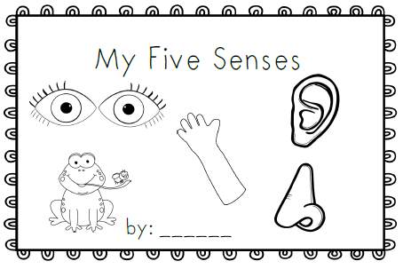 5 senses clipart black and white