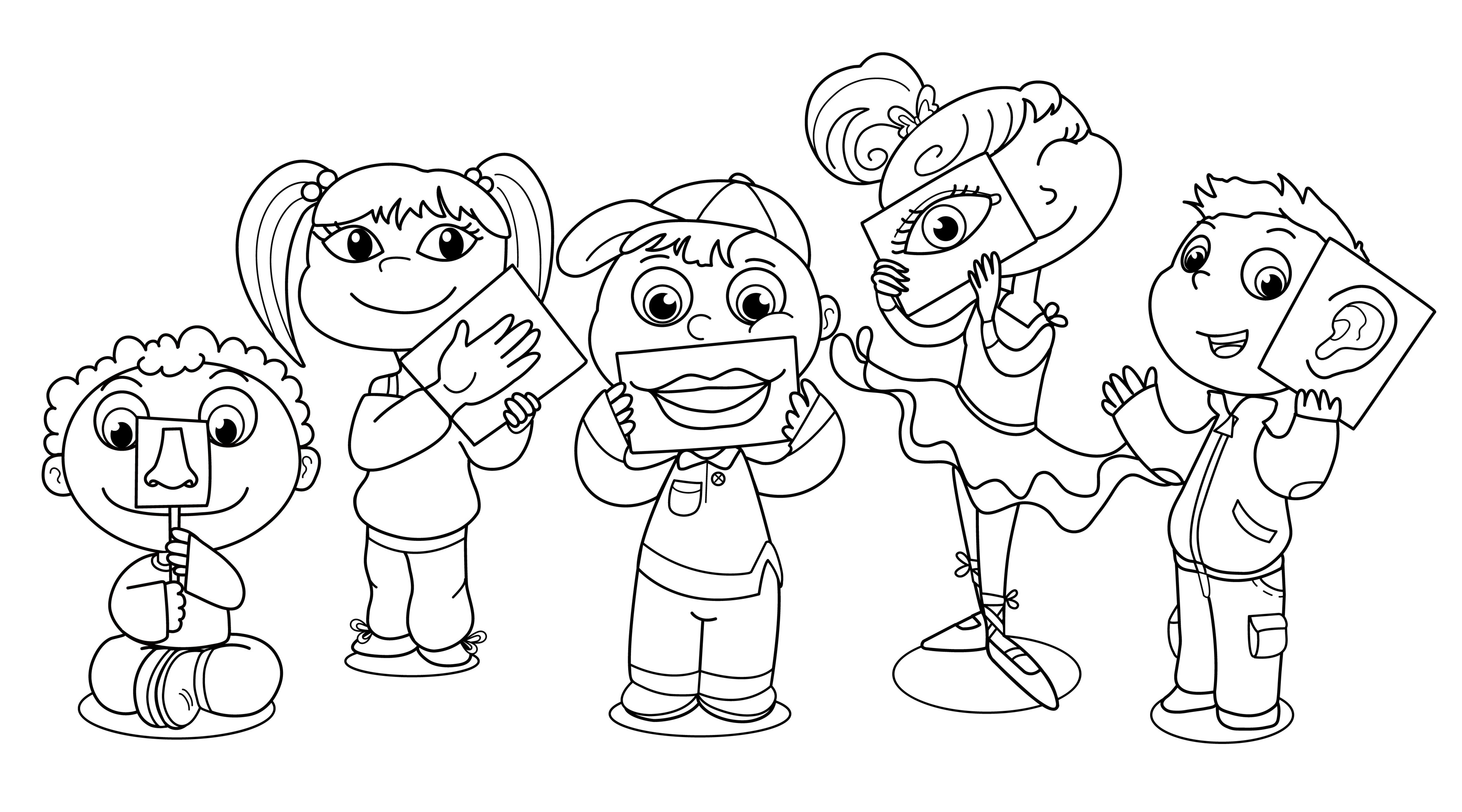 5 senses clipart coloring page. Pin on five 