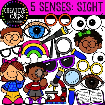 Five creative clips . 5 senses clipart sight