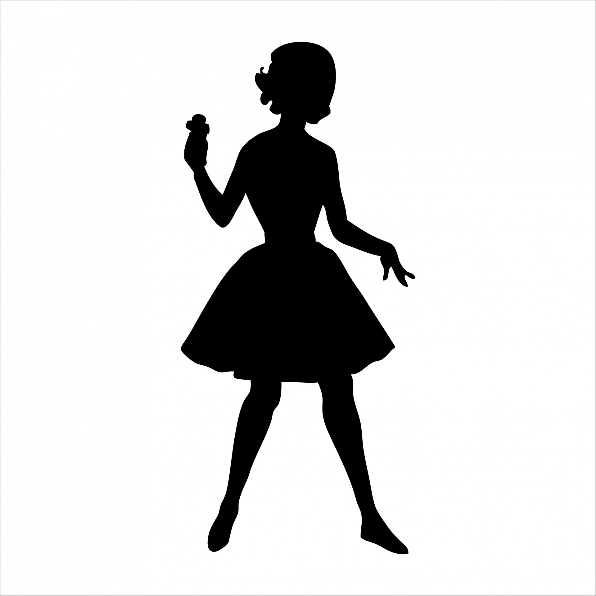 50s clipart. Woman silhouette s free