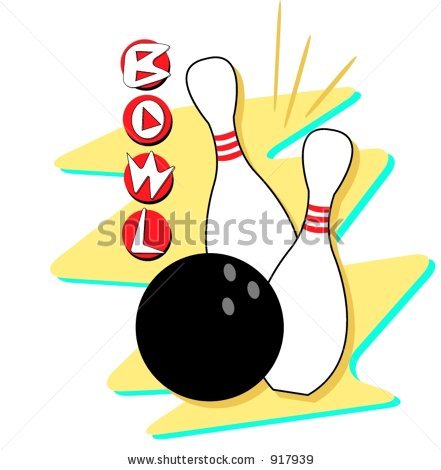 50s clipart bowling
