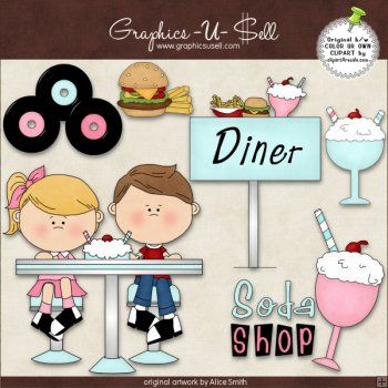 50s clipart diner