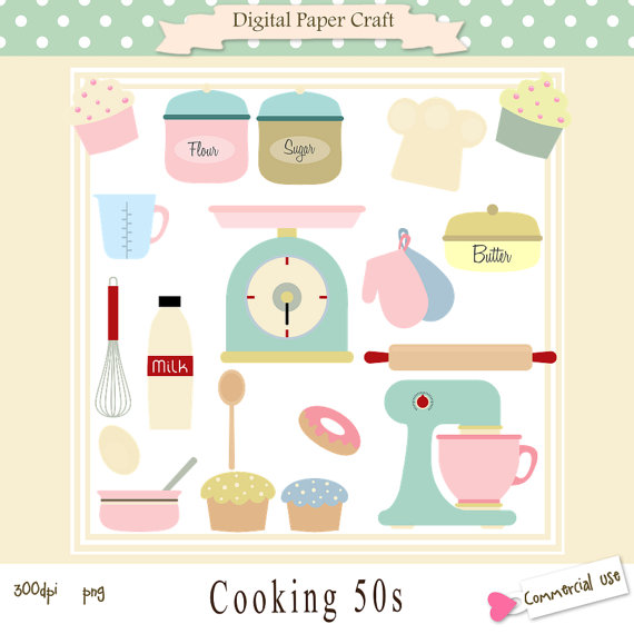  s cooking retro. 50s clipart kitchen