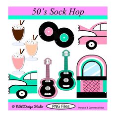 50s clipart sock hop