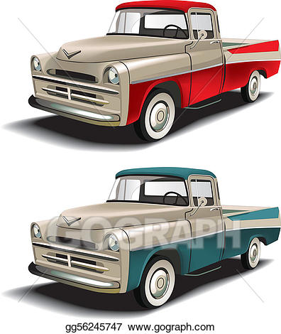 Eps illustration s styles. 50s clipart truck