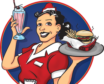 50s clipart waitress