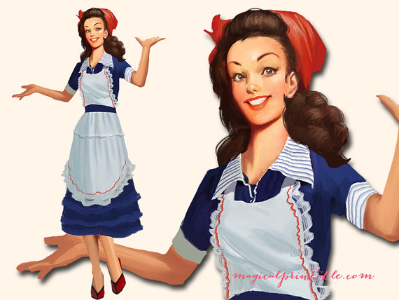 50s clipart woman