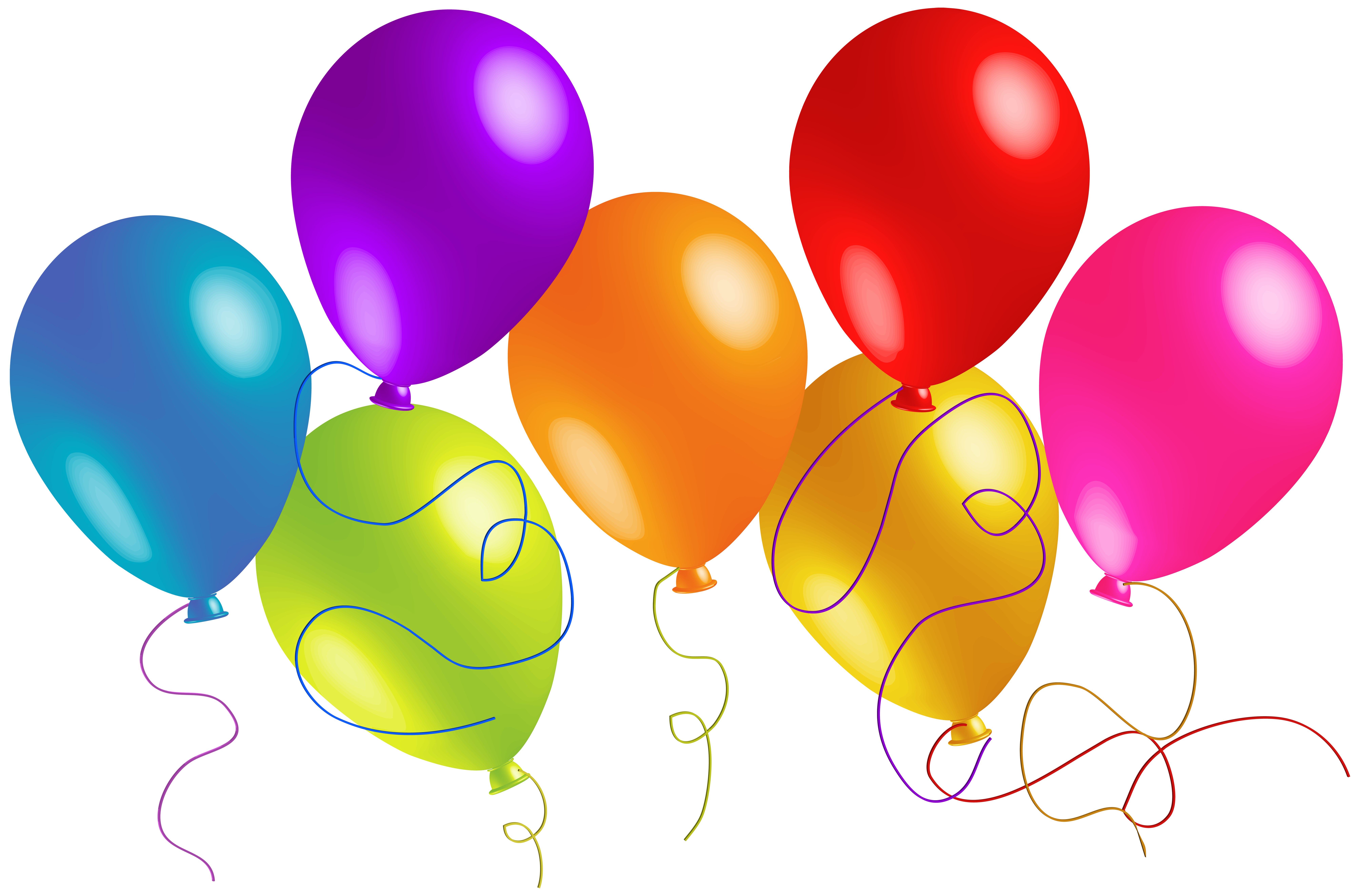 Large transparent colorful balloons. 7 clipart balloon