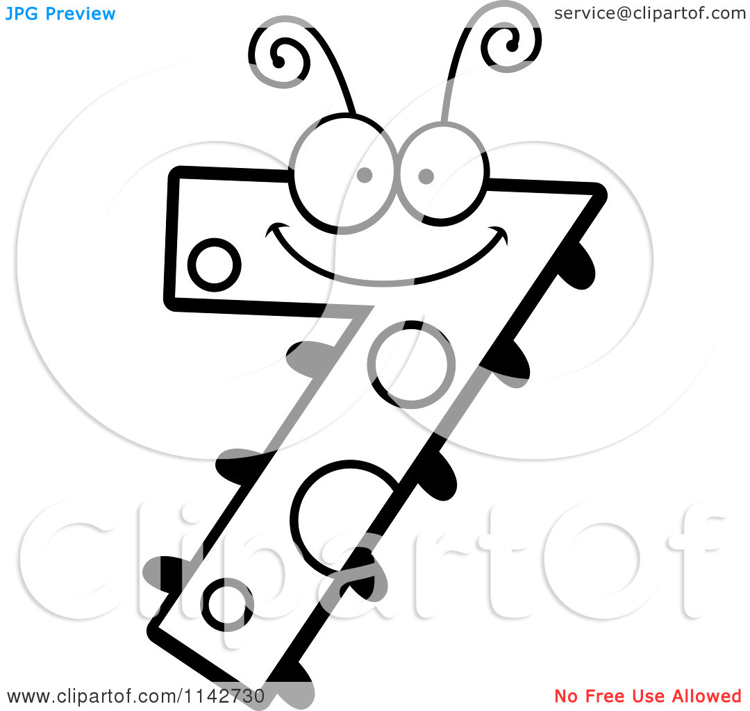 7 clipart black and white