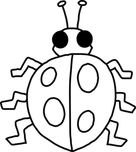 Bug black and white. Insect clipart outline