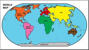 Clip art world map. 7 clipart continent