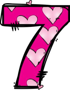 7 clipart pink.  collection of number