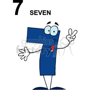 7 clipart seven. A blue number royalty