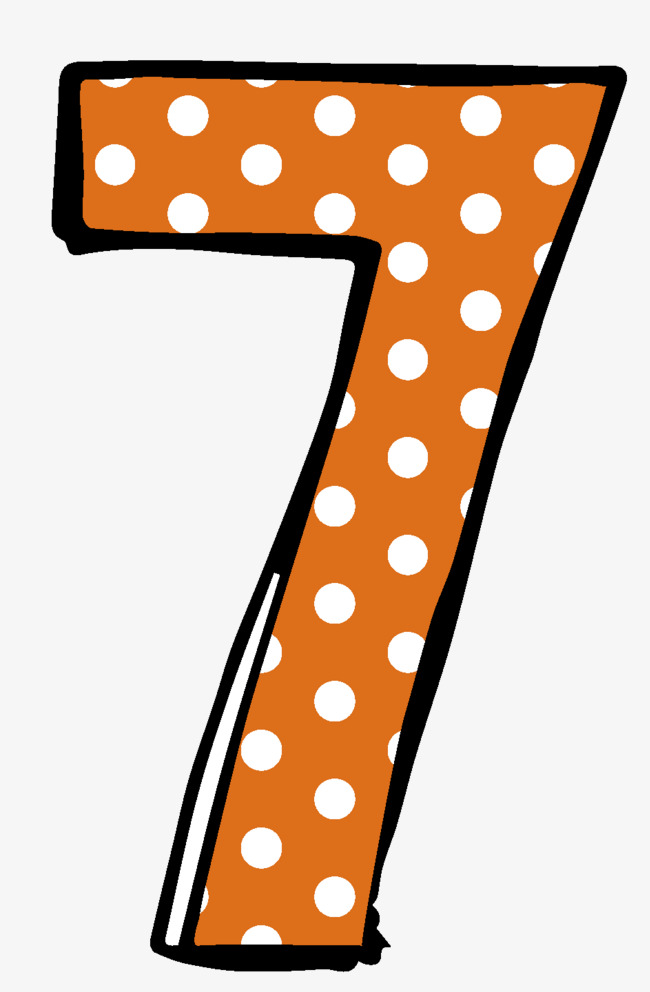 7 clipart seven. Small dot numbers dots
