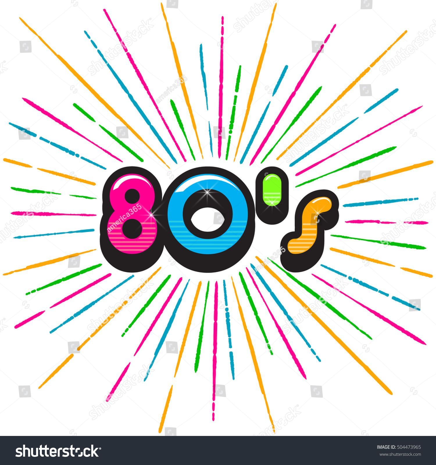80's clipart 80 background