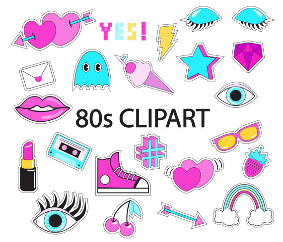 80's clipart 80 glass