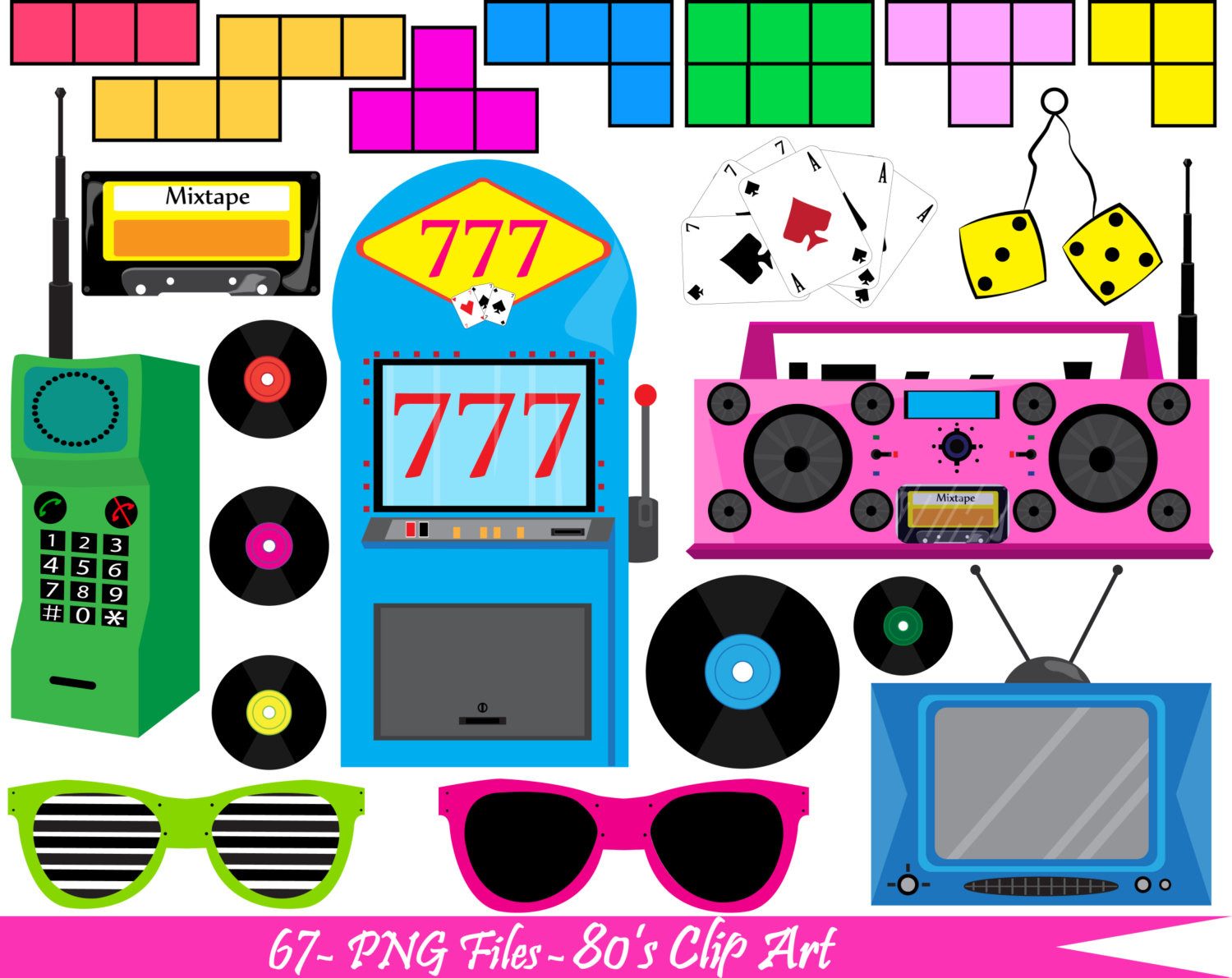 80's clipart 80 phone