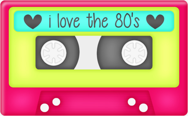 Hand drawn s painted. 80's clipart 80 radio