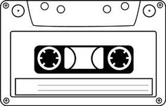 80's clipart black and white.  s cassette tape
