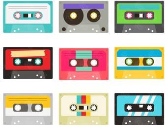 80's clipart cassette player