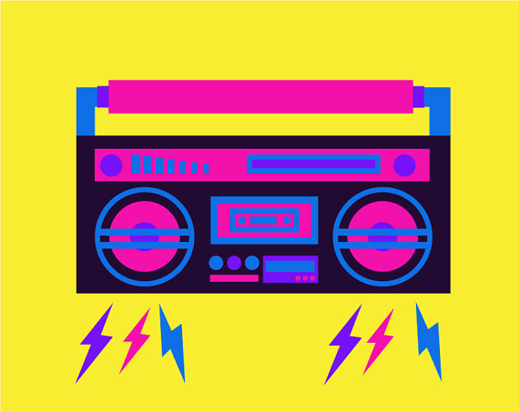 80's clipart colorful