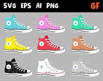 80's clipart converse pair