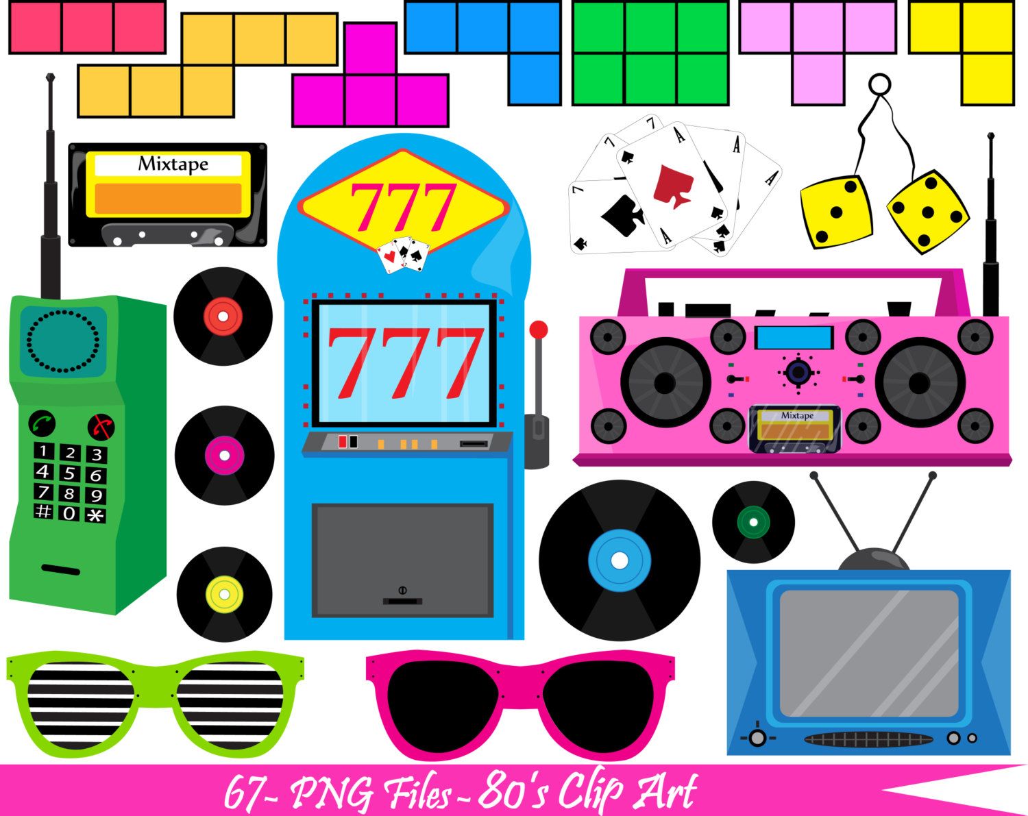 80's clipart mixed tape