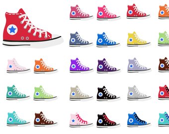 80's clipart pair shoe. Shoes etsy converse chuck