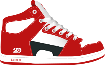 80's clipart red sneaker