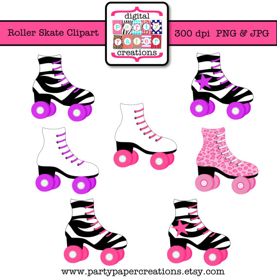 80's clipart roller skate