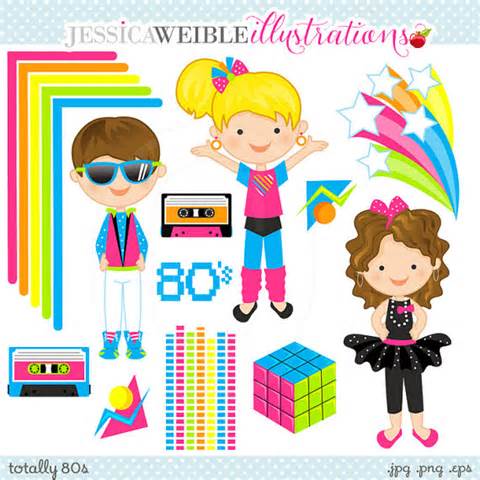 80's clipart style