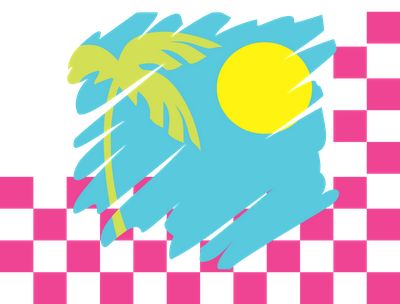 80's clipart yellow blue