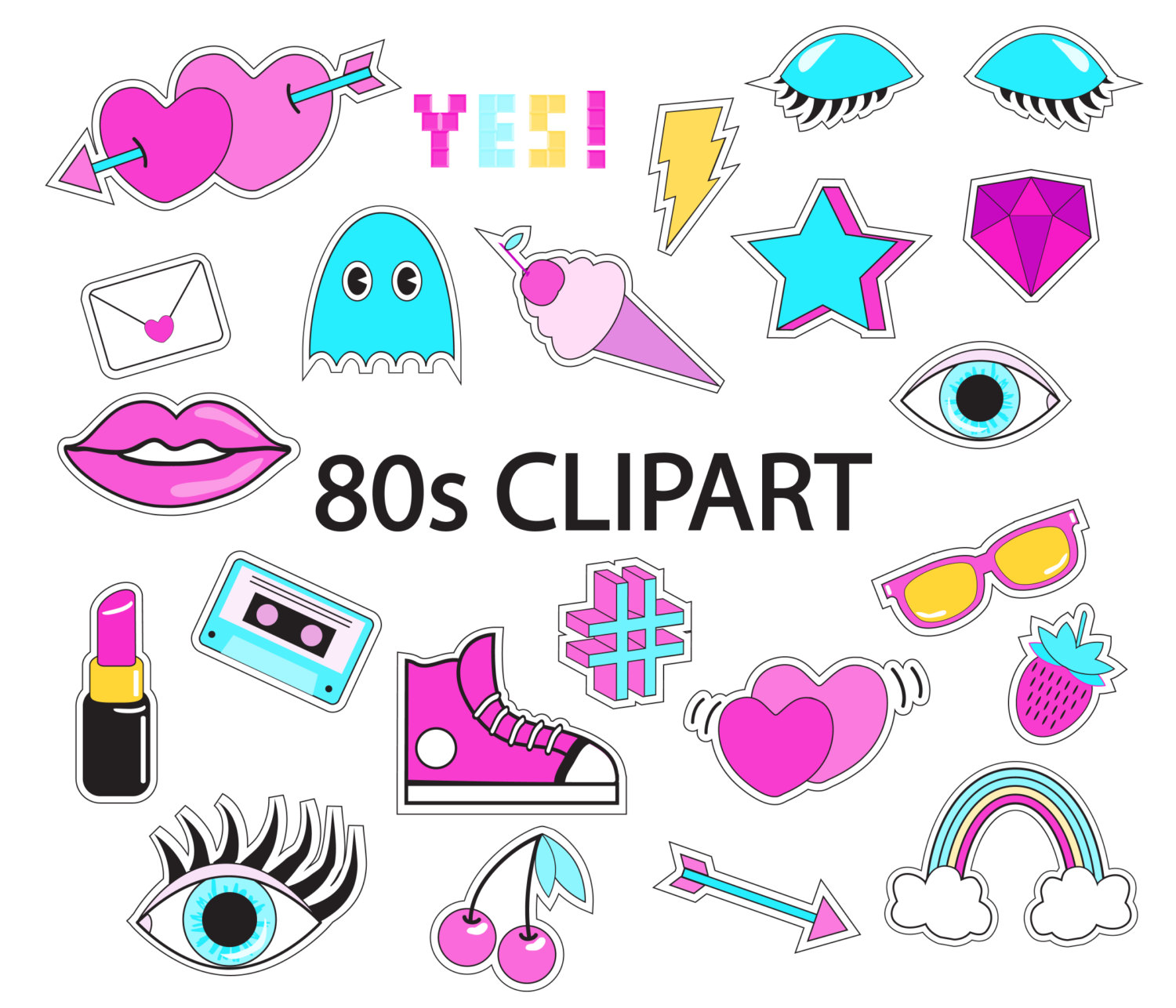 90s clipart 80's