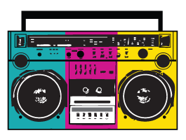90s clipart stereo