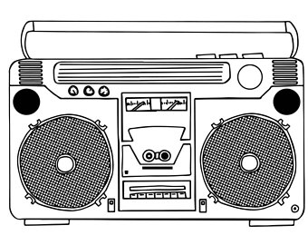 90s clipart stereo