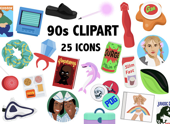 90s clipart theme