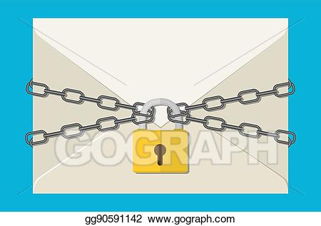 Chain clipart padlock. Vector art the gray
